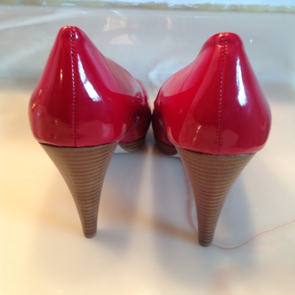 Red Peep Toe Heels NWT - Picture 3 of 8